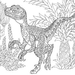 Antistress Dinosaur Coloring Page