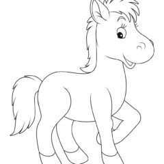 Cheerful Horse for Little Kids Coloring Page