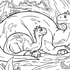 Dinosaur and baby