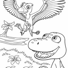 Dinosaur and bird