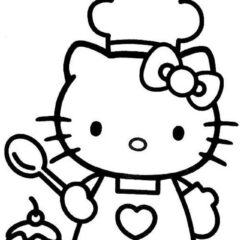 Hello Kitty is cooking