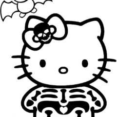 Hello Kitty is in a Halloween costume