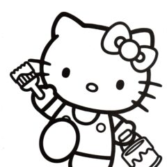 Hello Kitty with a paint