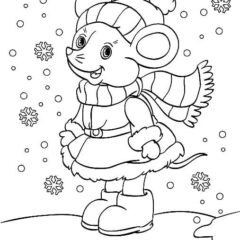 Mouse in winter clothes