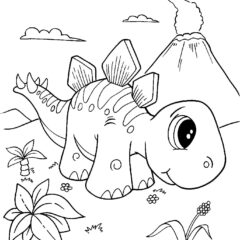 Stegosaurus with big eyes