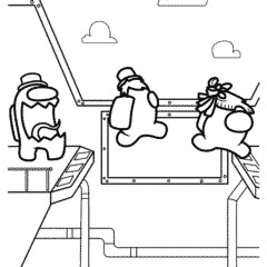 The crew members flee from the impostor
