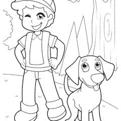 A boy with his best friend – a dog