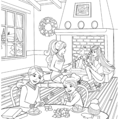 Barbie and her friends are relaxing at home
