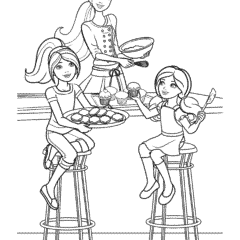 Barbie and sisters Stacey and Chelsea make cupcakes