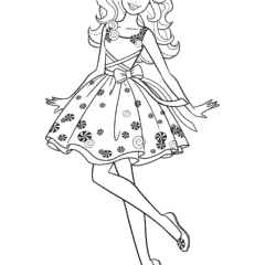 Barbie in a dress with lollipops