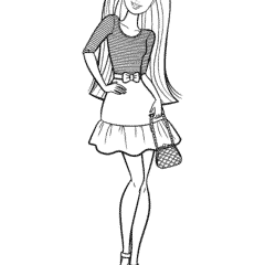 Barbie in a stylish striped T-shirt