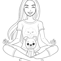 Barbie Meditates With Dog