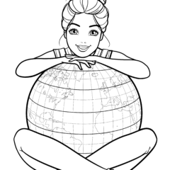 Barbie with a globe