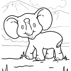 Cartoon baby elephant
