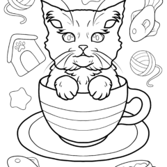 Cat inside a cup
