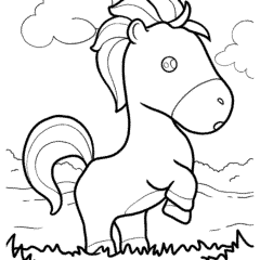 Cute Cartoon Horse for Preschoolers