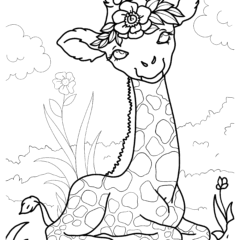 Cute kawaii giraffe