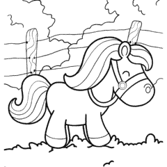 Cute kawaii horse for kids