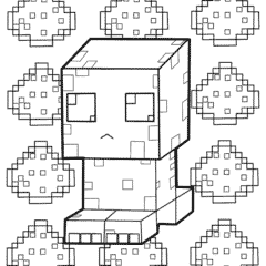 Cute Minecraft Creeper in Kawaii Theme