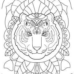 Detailed Tiger Mandala