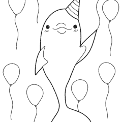 Dolphin with balloons