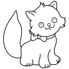 Fluffy cat with a bow tie
