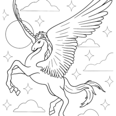 Flying magical winged unicorn