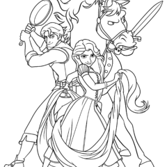 Flynn Rider, Maximus the horse and Rapunzel