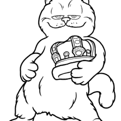Garfield the cat holds a crown