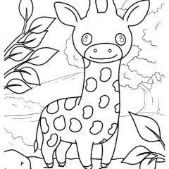 Giraffe in kawaii style