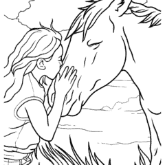 Girl kissing a horse