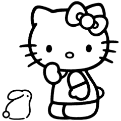 Hello Kitty and little bunny