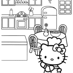 Hello Kitty Chef in the Kitchen