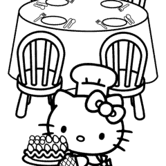 Hello Kitty made a cake