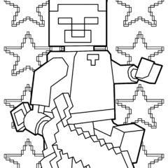 Lego Minecraft Steve with a sword in his hands