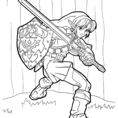 Link with sword and shield