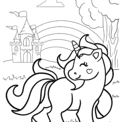 Magical Unicorn with Castle