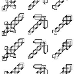 Minecraft Pickaxe, Sword and Shovel