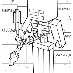 Minecraft Skeleton with Bow and Arrows