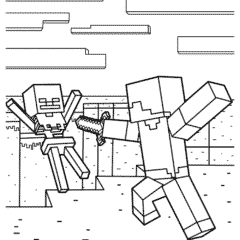Minecraft Steve vs Skeleton