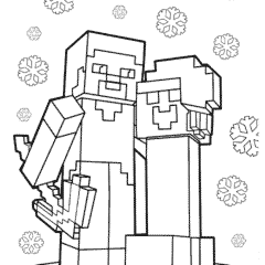 Minecraft with Christmas theme