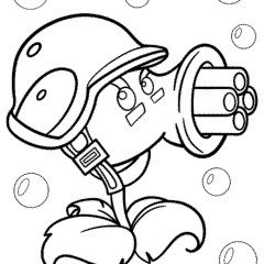 Peashooter in helmet