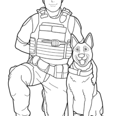 Police officer with K-9 dog