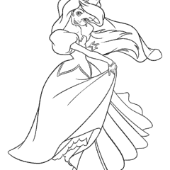 Princess Ariel dancing in a ball gown