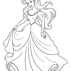 Princess Ariel in a ball gown