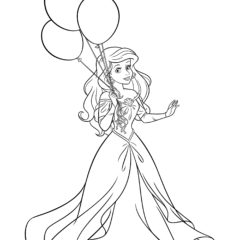Princess Ariel with balloons