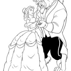 Princess Belle dances with the beast