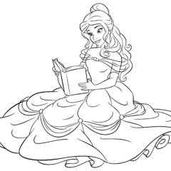 Princess Belle reading a book