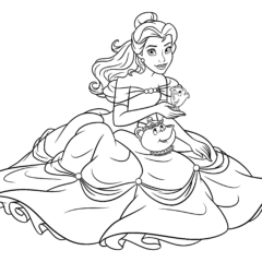 Princess Belle with Chip, Madame Potts