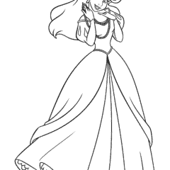 Princess Cute Princess Ariel in a Ball Gown